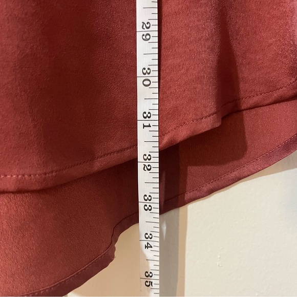 Sage The Label Satin Tunic Top / Orange Rust Size XS Oversized - Picture 12 of 12